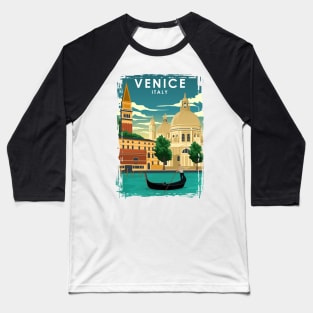 Venice Italy Vintage Minimal Travel Poster Baseball T-Shirt